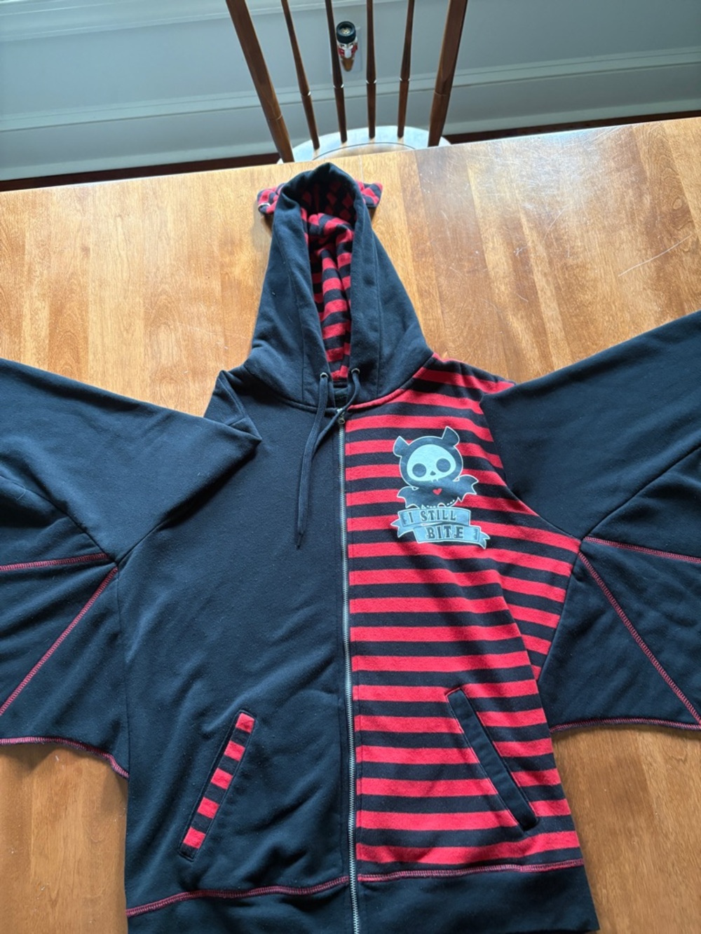Animal Black and Red Striped Hooded Jacket